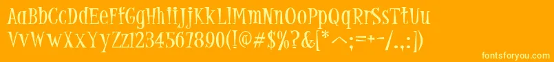 PfjumpAbnormal Font – Yellow Fonts on Orange Background