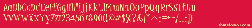 PfjumpAbnormal Font – Yellow Fonts on Red Background