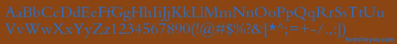 Bembostd Font – Blue Fonts on Brown Background