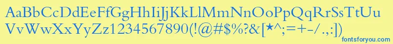 Bembostd Font – Blue Fonts on Yellow Background