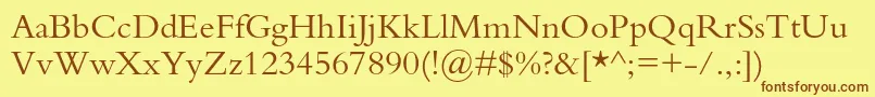 Bembostd Font – Brown Fonts on Yellow Background