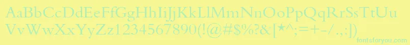 フォントBembostd – 黄色い背景に緑の文字