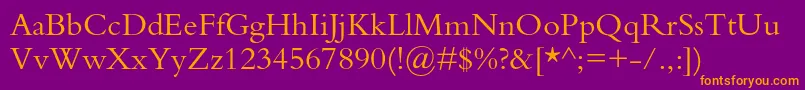 Bembostd Font – Orange Fonts on Purple Background