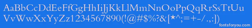Bembostd Font – Pink Fonts on Blue Background