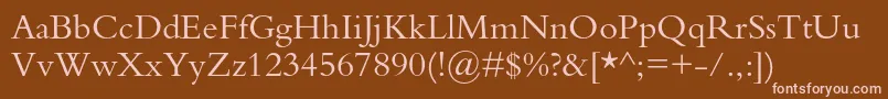 Bembostd Font – Pink Fonts on Brown Background