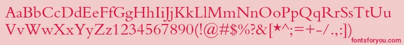 Bembostd Font – Red Fonts on Pink Background