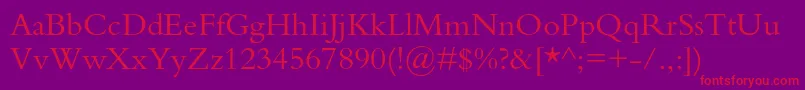 Bembostd Font – Red Fonts on Purple Background