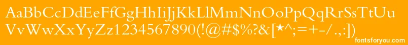 フォントBembostd – オレンジの背景に白い文字
