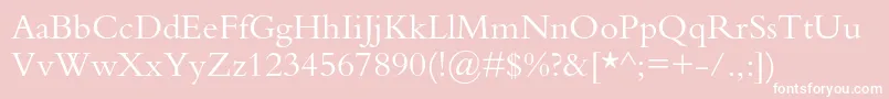 フォントBembostd – ピンクの背景に白い文字
