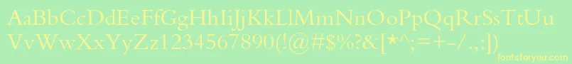 Bembostd Font – Yellow Fonts on Green Background