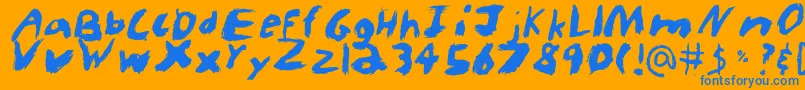 Kidtypepaint Font – Blue Fonts on Orange Background