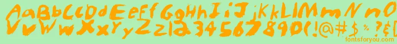 Kidtypepaint Font – Orange Fonts on Green Background