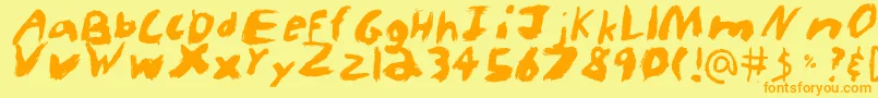 Kidtypepaint Font – Orange Fonts on Yellow Background