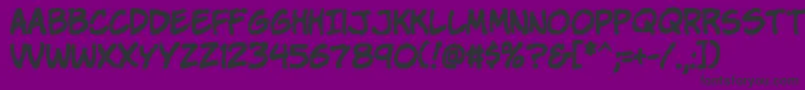 Komikap-Schriftart – Schwarze Schriften auf violettem Hintergrund