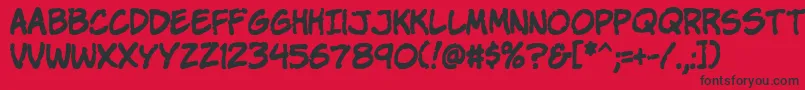 Komikap Font – Black Fonts on Red Background