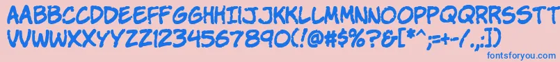 Komikap Font – Blue Fonts on Pink Background