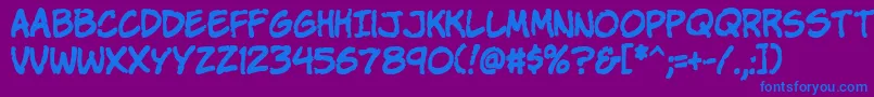 Komikap Font – Blue Fonts on Purple Background