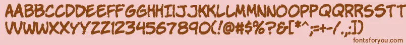 Komikap Font – Brown Fonts on Pink Background