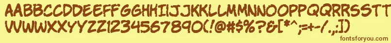 Komikap Font – Brown Fonts on Yellow Background