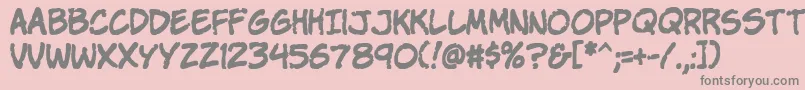 Komikap Font – Gray Fonts on Pink Background
