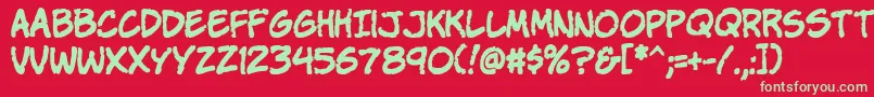 Komikap Font – Green Fonts on Red Background