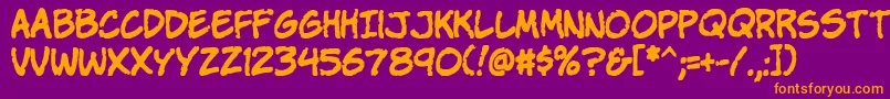 Komikap Font – Orange Fonts on Purple Background