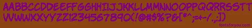 Komikap Font – Purple Fonts on Brown Background