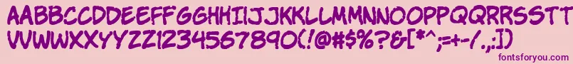 Komikap Font – Purple Fonts on Pink Background