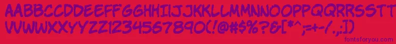 Komikap Font – Purple Fonts on Red Background