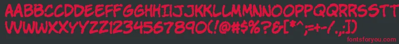 Komikap Font – Red Fonts on Black Background