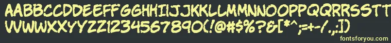 Komikap Font – Yellow Fonts on Black Background