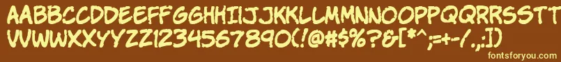 Шрифт Komikap – жёлтые шрифты на коричневом фоне