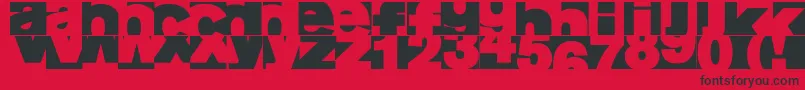 フォントAifragme – 赤い背景に黒い文字
