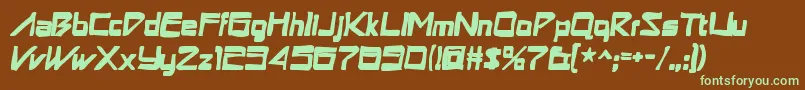 Astronboyink-fontti – vihreät fontit ruskealla taustalla