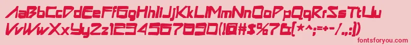 フォントAstronboyink – ピンクの背景に赤い文字