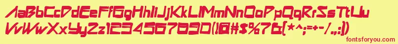 Astronboyink Font – Red Fonts on Yellow Background