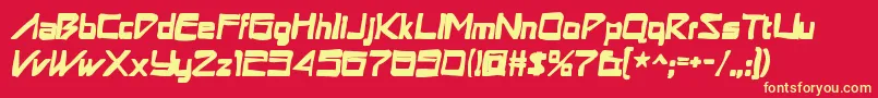 フォントAstronboyink – 黄色の文字、赤い背景