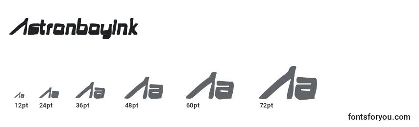 Astronboyink Font Sizes