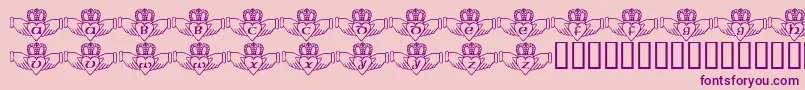 LmsInsideMyCladdah-fontti – violetit fontit vaaleanpunaisella taustalla