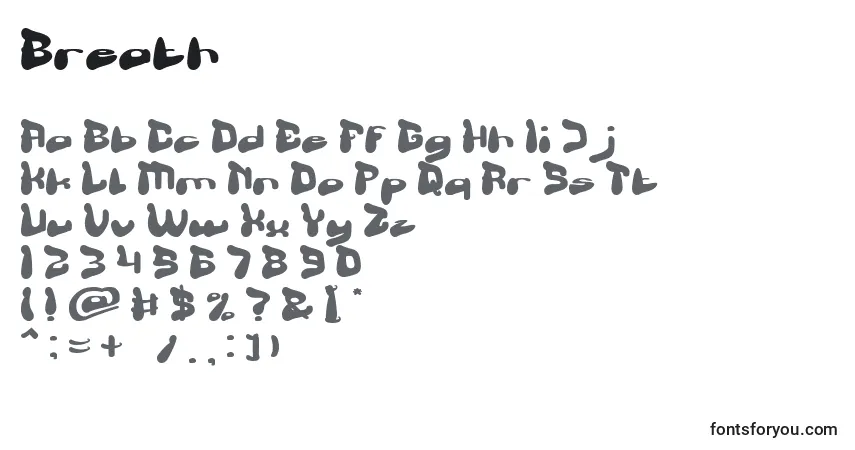 Fuente Breath - alfabeto, números, caracteres especiales