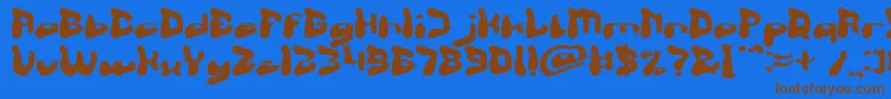 フォントBreath – 茶色の文字が青い背景にあります。