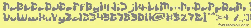 フォントBreath – 黄色の背景に灰色の文字