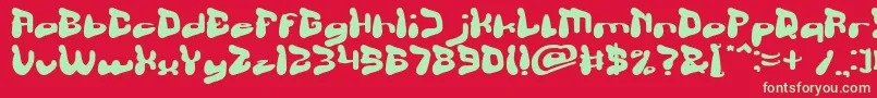 フォントBreath – 赤い背景に緑の文字