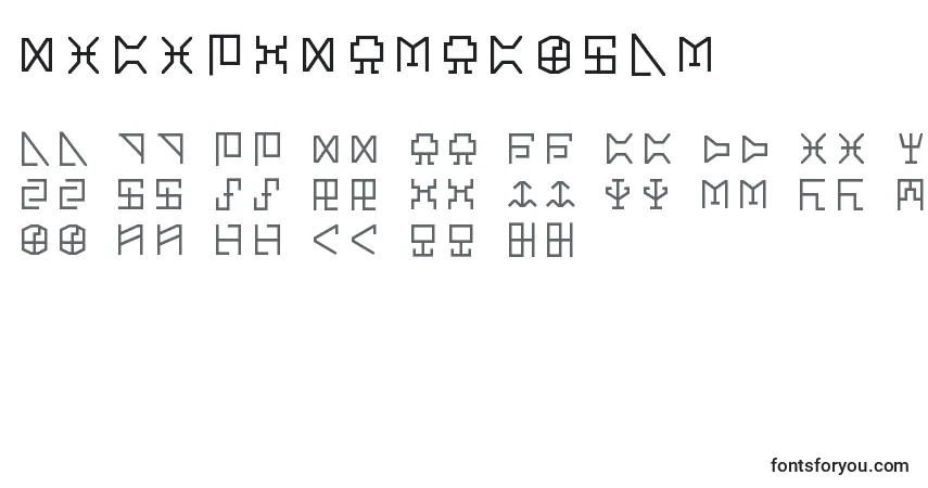 A fonte DigicodeRegular – alfabeto, números, caracteres especiais
