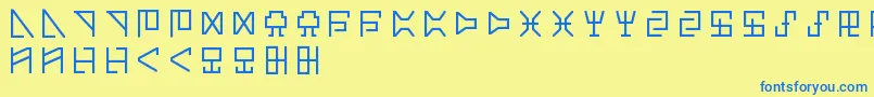 Шрифт DigicodeRegular – синие шрифты на жёлтом фоне