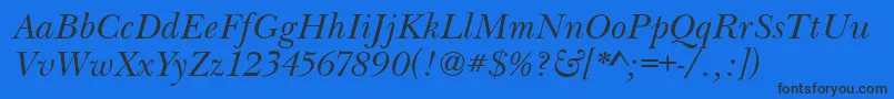 BaskervilleHandcutItalic Font – Black Fonts on Blue Background