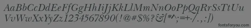 BaskervilleHandcutItalic Font – Black Fonts on Gray Background