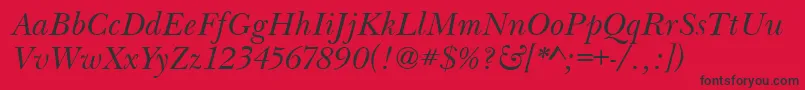 BaskervilleHandcutItalic Font – Black Fonts on Red Background