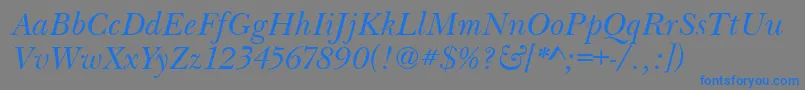 BaskervilleHandcutItalic Font – Blue Fonts on Gray Background