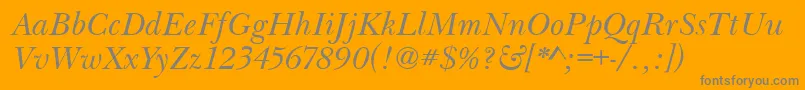 BaskervilleHandcutItalic Font – Gray Fonts on Orange Background